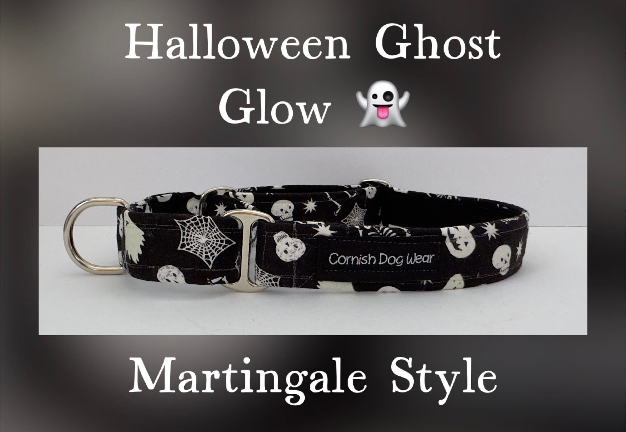 Halloween Ghost Glow 👻 Martingale fabric Dog Collar