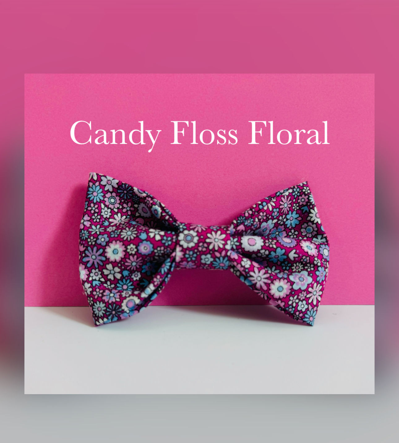 Candy Floss Floral Dog bow Tie