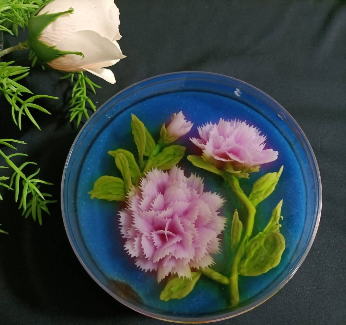 Thạch hình hoa cẩm chướng (màu hồng)