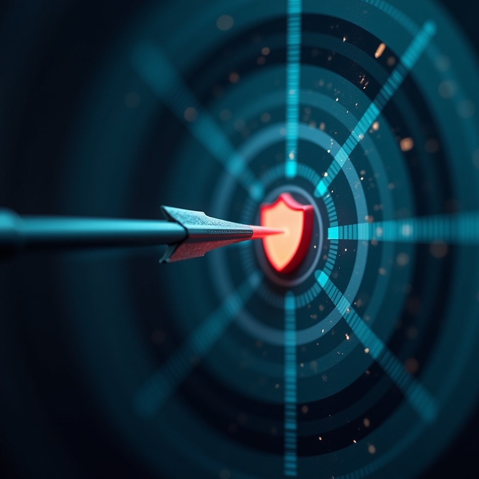 An arrow through the middle of data board.