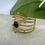 Miniature : Bague ANAIS en acier inoxydable et Onyx noir