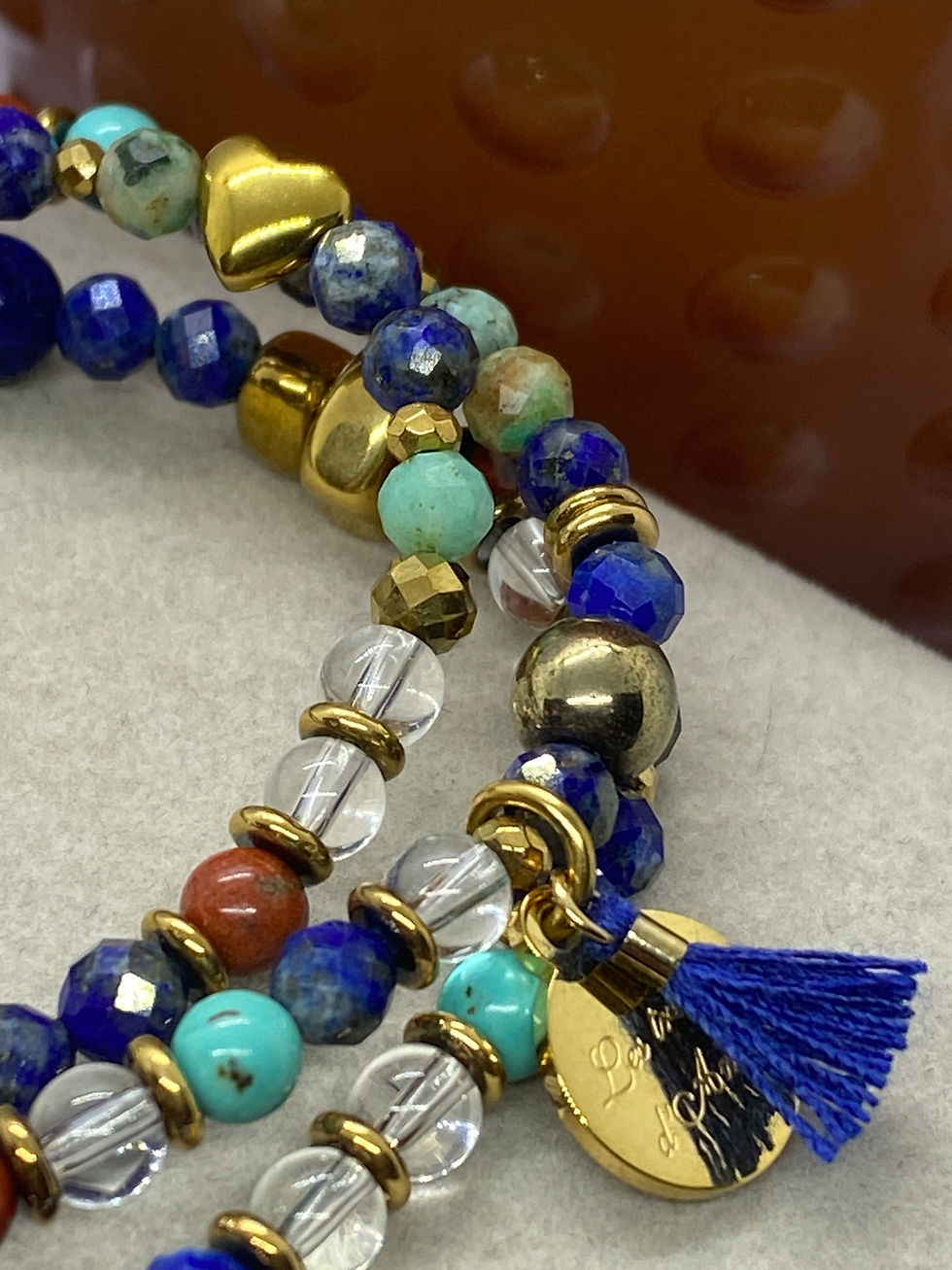 Miniature : Trio de bracelets LAETITIA en perles Lapis lazuli 