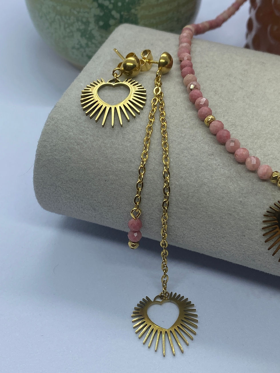 Miniatura: Ensemble ROSALIE en perles de Rhodochrosite