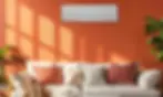 Heat Pump on Orange Wall