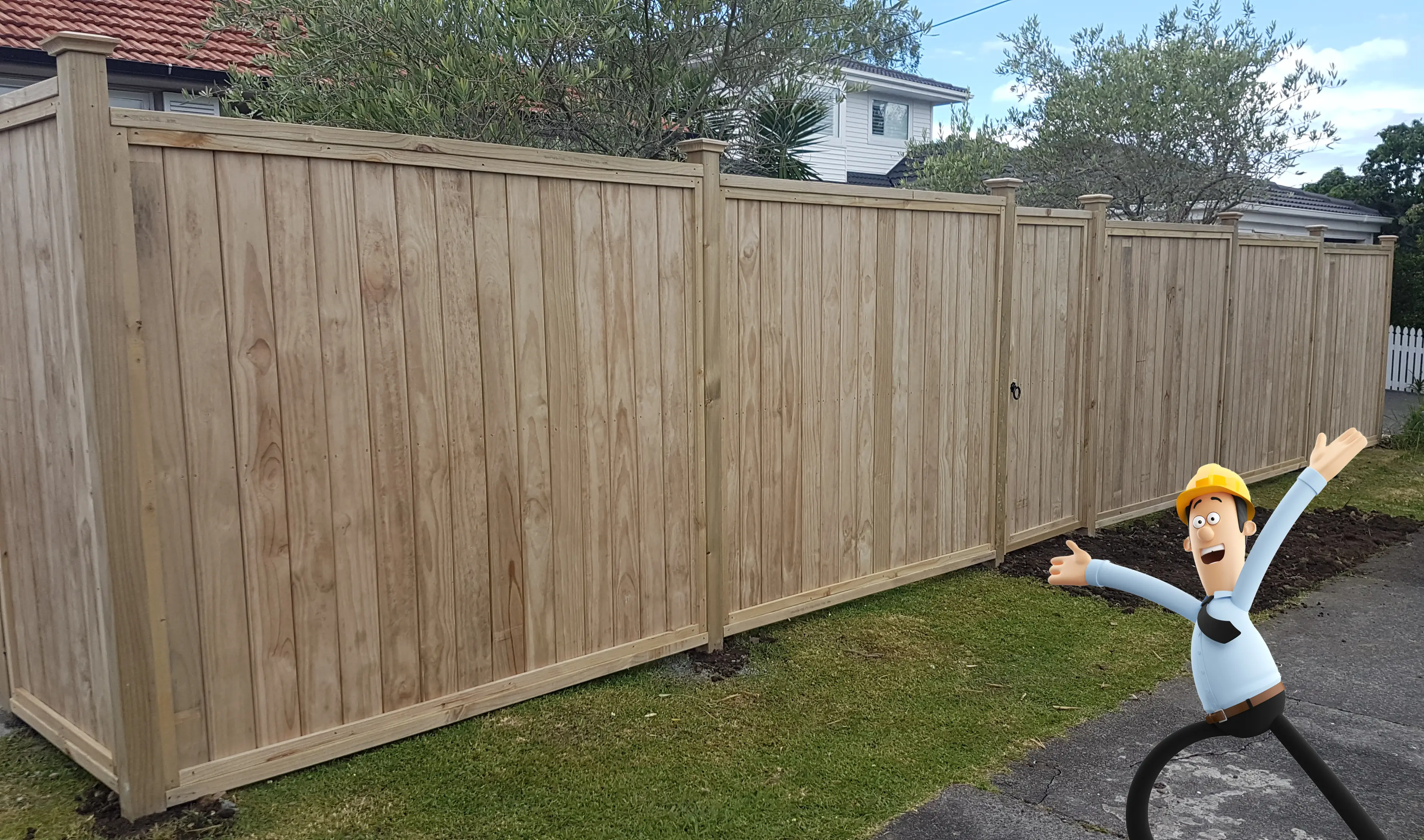 Fence Bros completed wooden fencing projects with professional craftsmanship, supported by iTrade job management software.