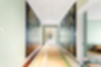 Feature walls in hallway of Remuera renovation.