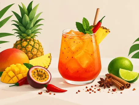 Cocktail fruité épicé maison qui réveille