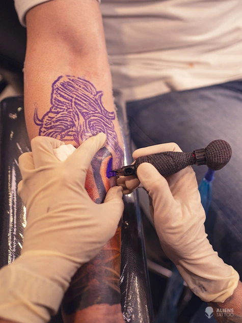 Trishul and Damru tattoo design