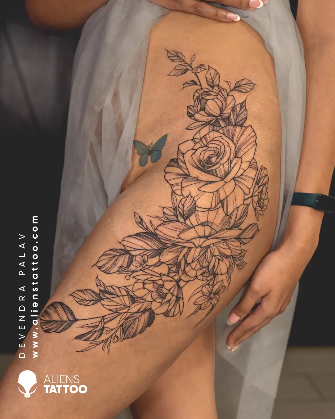 feminine rose tattoo