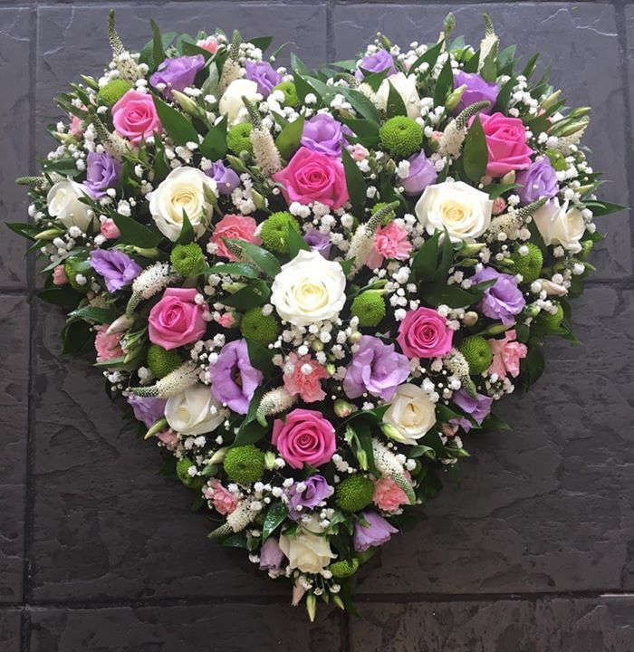 Pastel Flower funeral HEART
