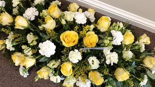 Yellow Rose Coffin Spray