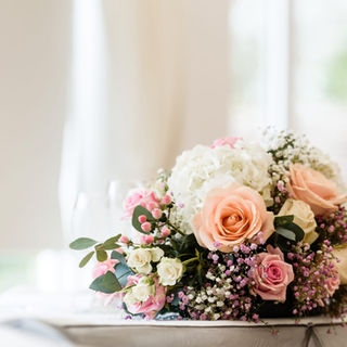 Peach, Pink Blush & White Wedding Flowers