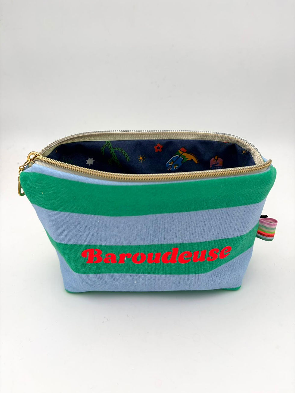 Miniature : Trousses en sweat bouclette rayé