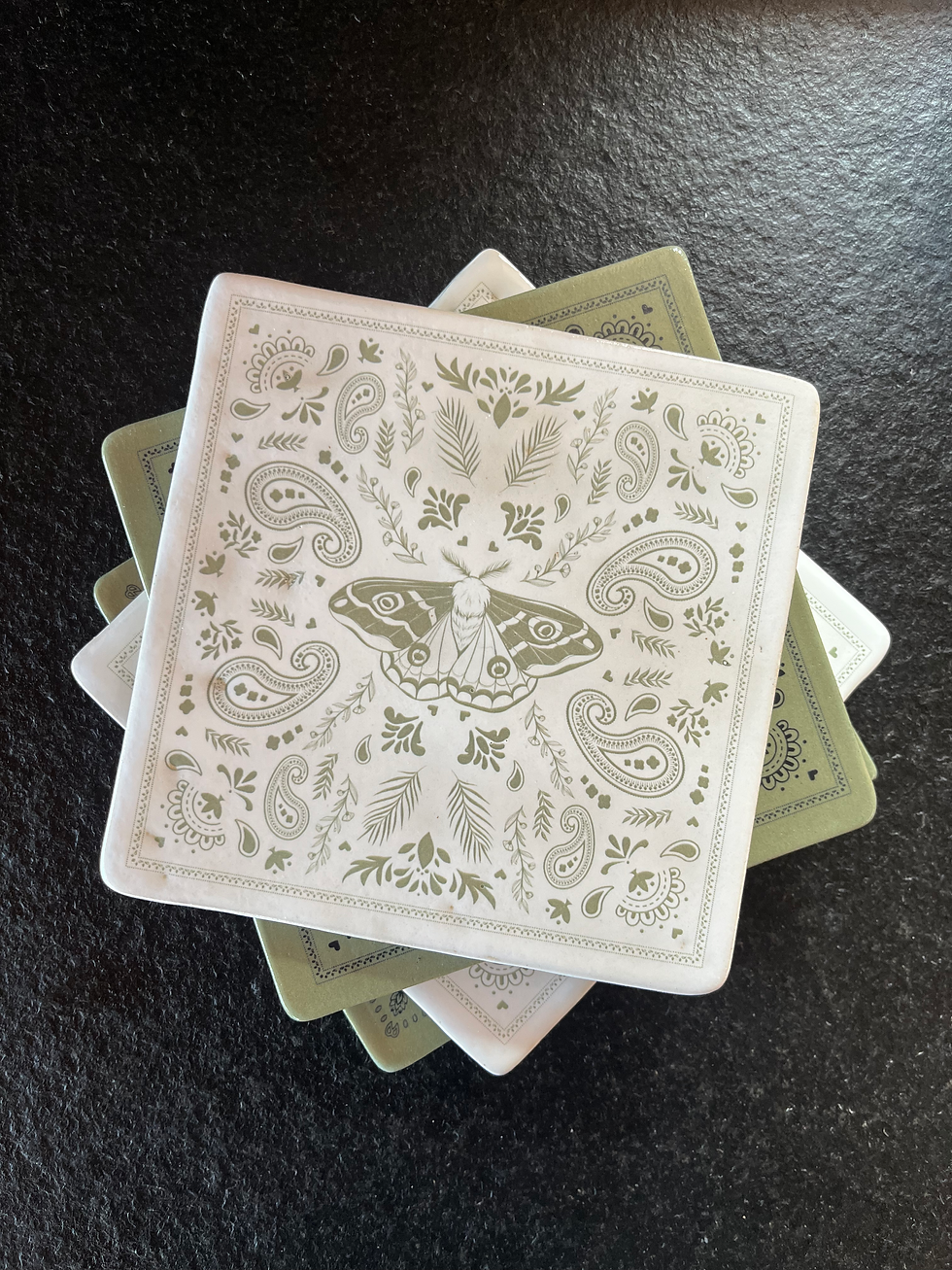 Miniature : Sous plat Blanc Papillon