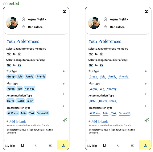 A/B Testing of account page