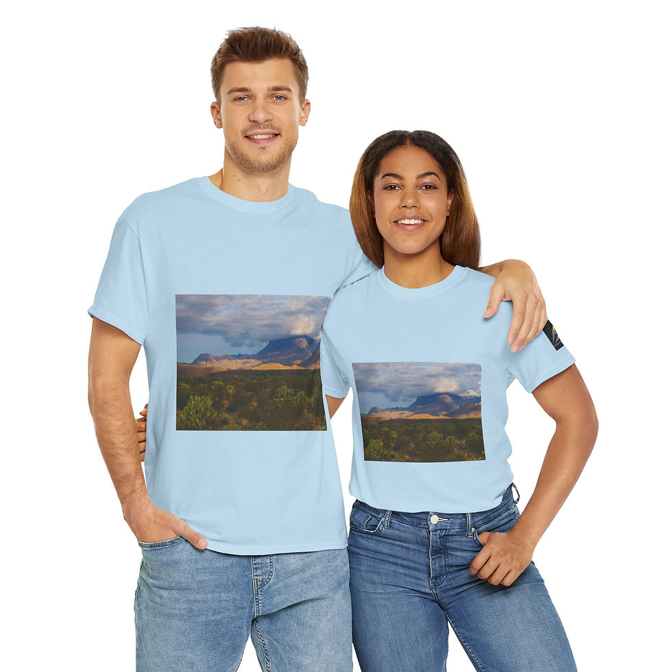Thumbnail: Panoramic View of Cacti and Mountains, Unisex Heavy Cotton Tee