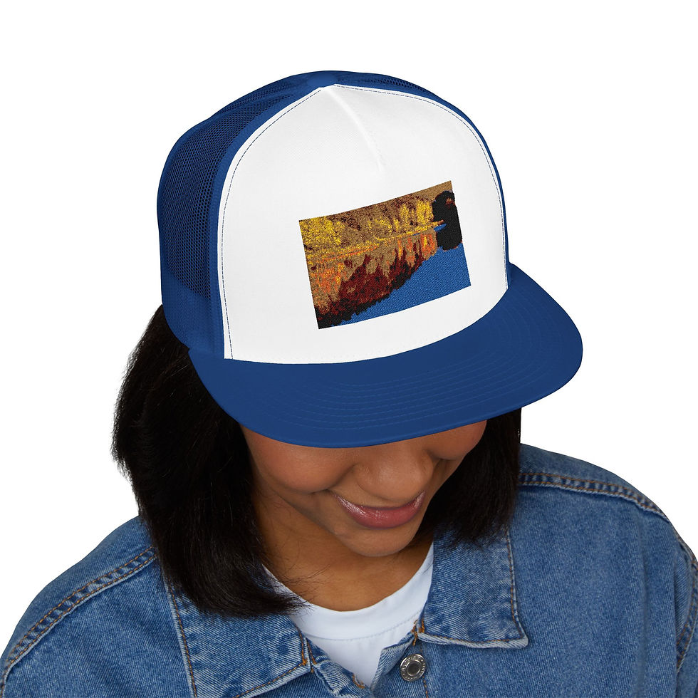 Thumbnail: Fall Reflections, 5 Panel Trucker Cap (Embroidery)