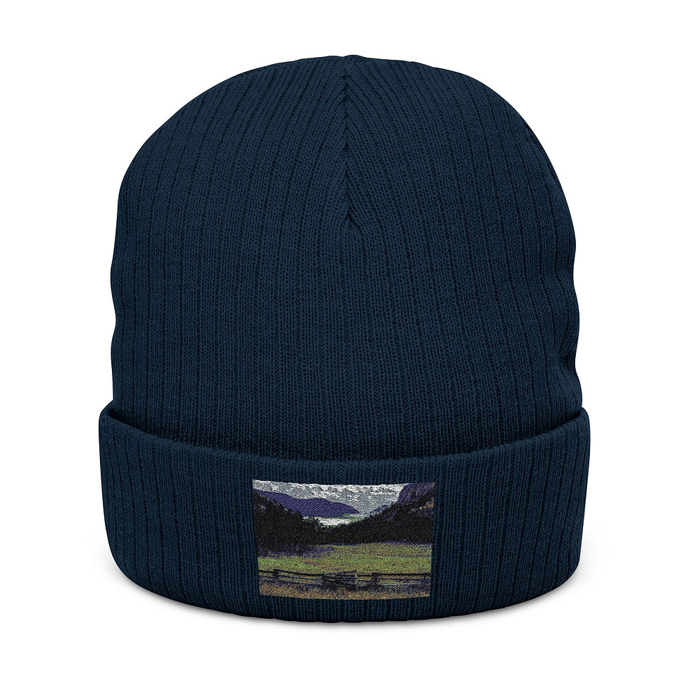 Thumbnail: Beginning of the Journey, Ribbed Knit Beanie (Embroidery)