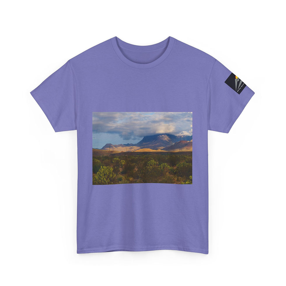 Thumbnail: Panoramic View of Cacti and Mountains, Unisex Heavy Cotton Tee