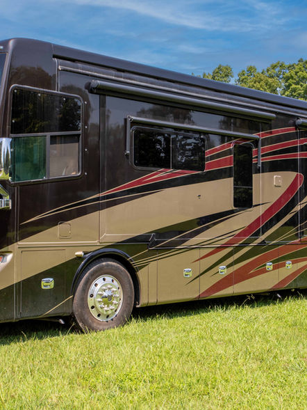 Luxury motorhome showcasing a sleek and modern exterior design