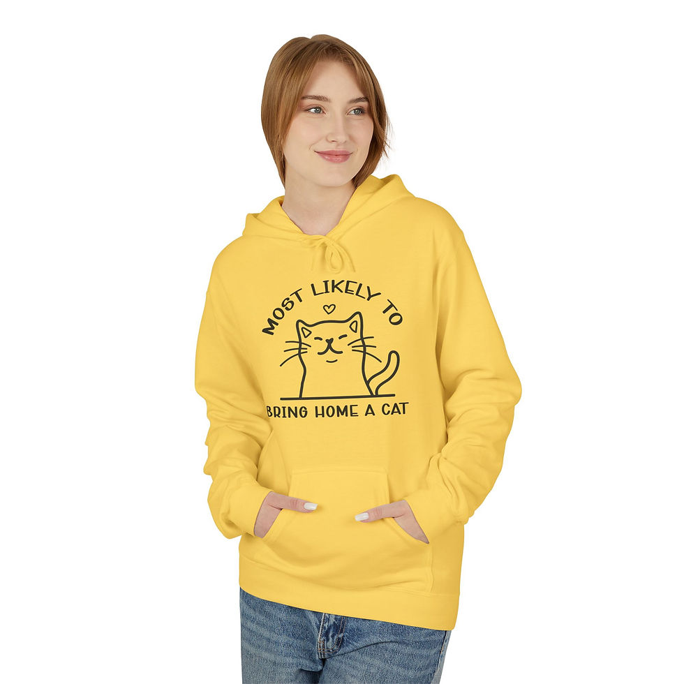 Thumbnail: Cat Unisex Midweight Softstyle Fleece Hoodie-Most likely to bring home a cat
