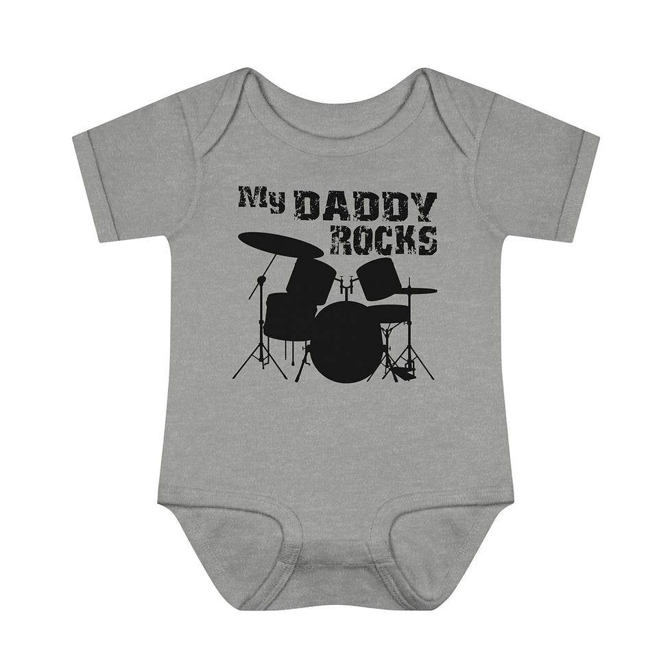 Thumbnail: My Daddy Rocks Drums - My Daddy Rocks bodysuit, Daddy Rocks,Daddy Rocks bodysuit