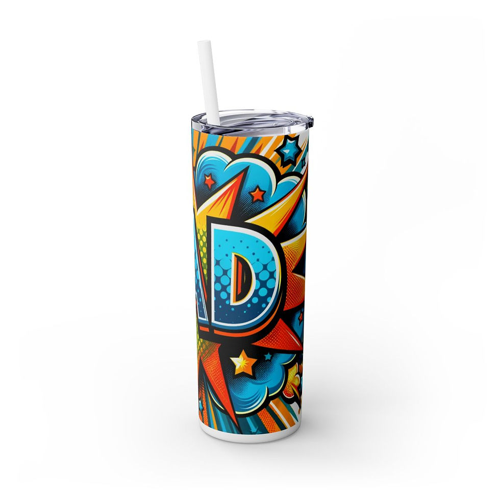 Thumbnail: Fathers Day Skinny 20oz. Tumbler with Straw -Dad Tumbler, Fathers Day Gift