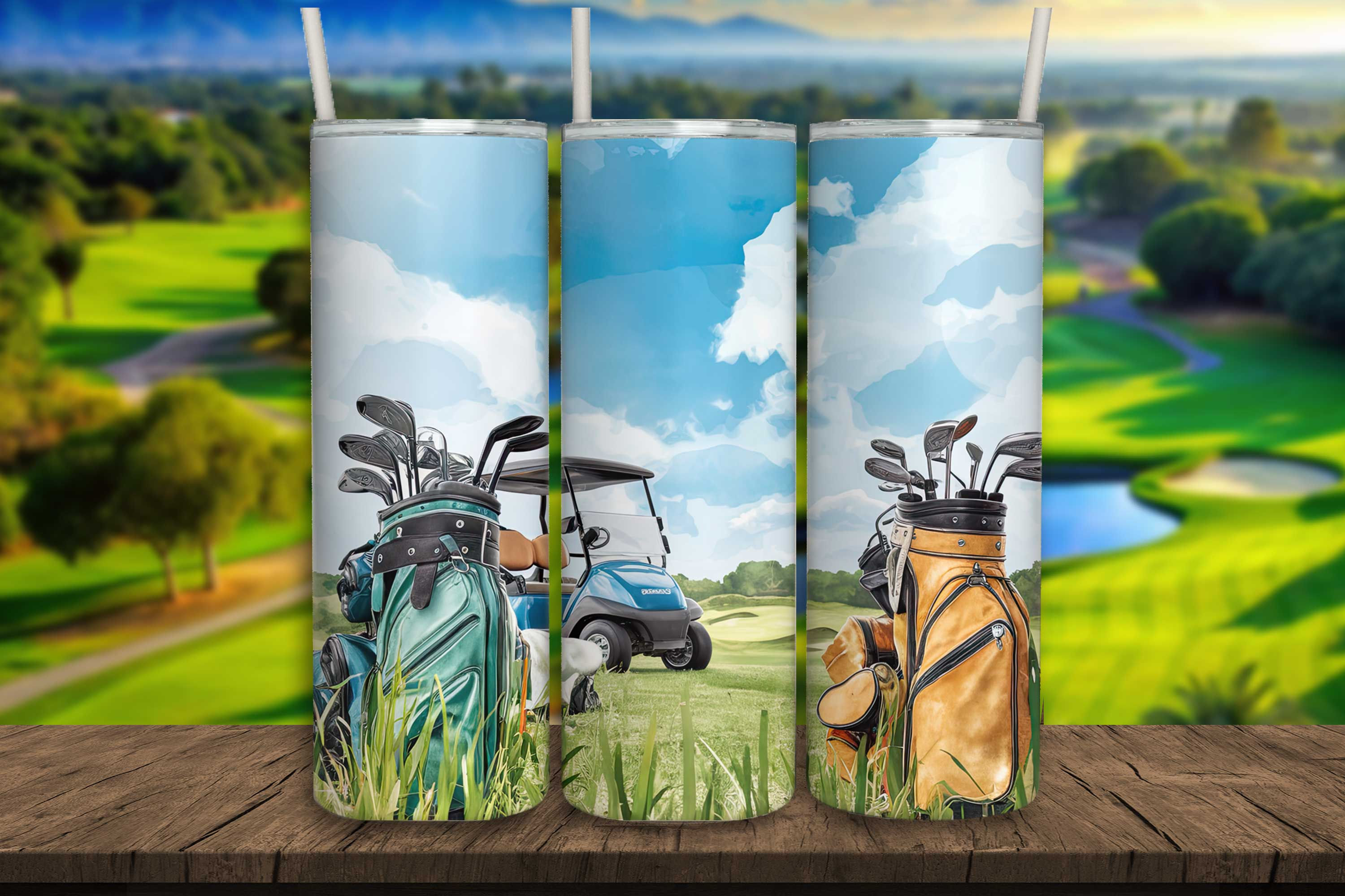 Golf Skinny 20oz. Tumbler with Straw-Golfing Tumbler, Golfing gift, Golf gift