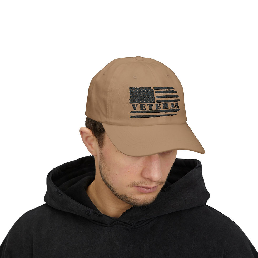 Thumbnail: Veteran Classic Dad Cap-USA Veteran, American Flag Hat, USA Hat, Veteran Hat