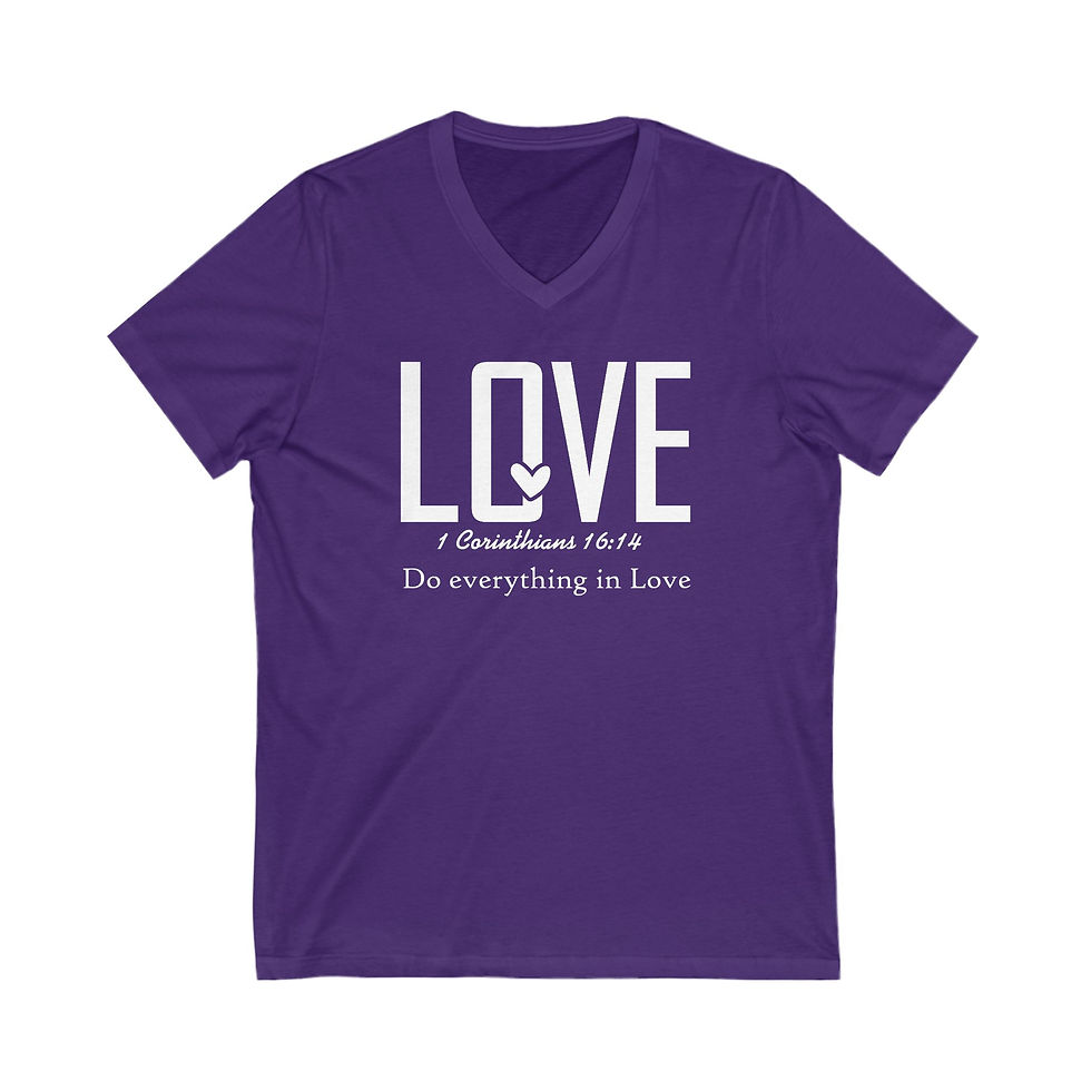Thumbnail: Love V-Neck- Spiritual Apparel,Christian Shirt, Inspirational Shirt