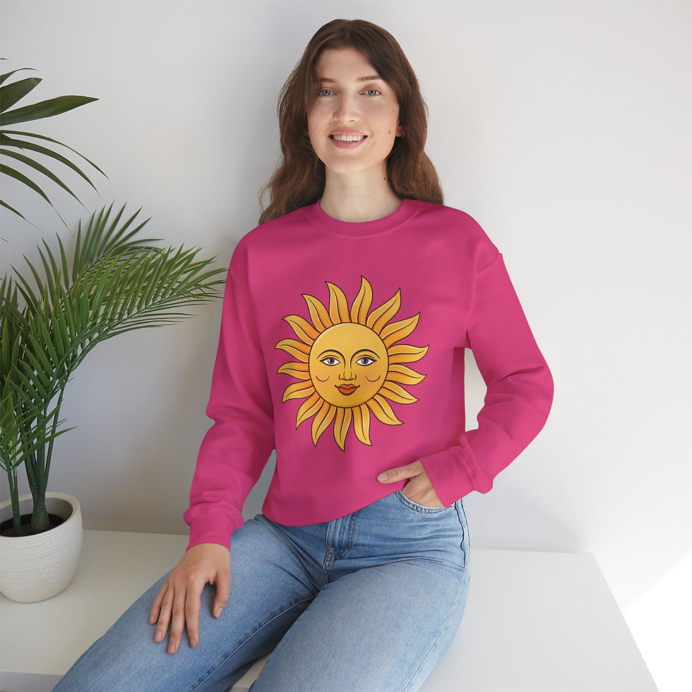 Thumbnail: Celestial Moon and Sun Sweatshirt-Moon Sun Stars, Sunshine