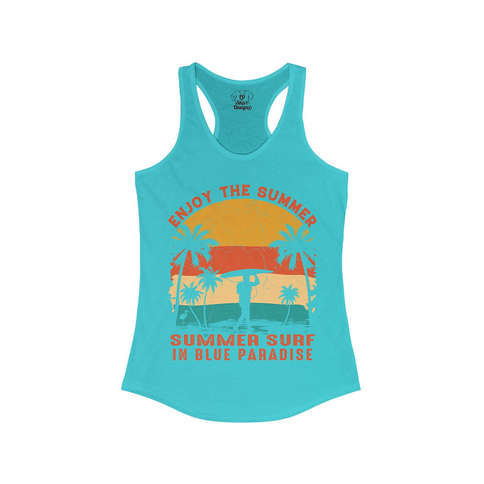 Thumbnail: Summer Beach Tank Top-Summer Tank Top, Women's Tank Top, Sand Waves and Sun
