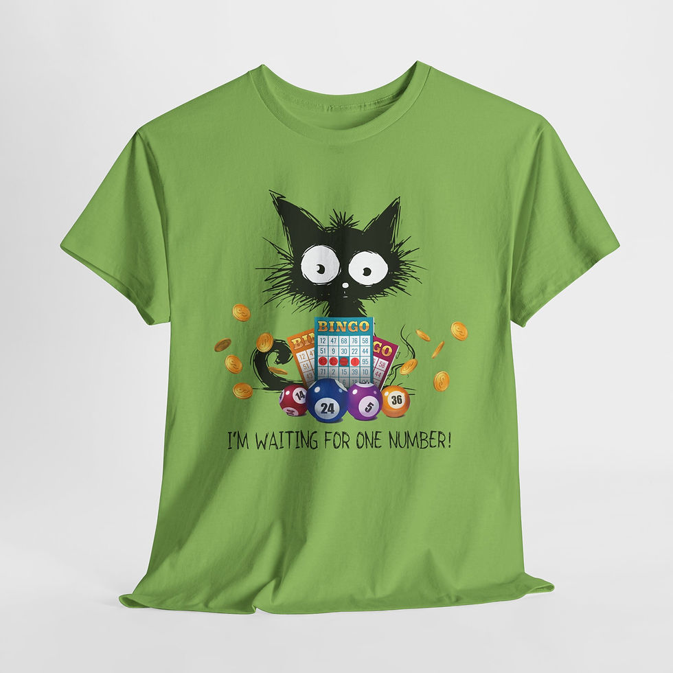 Thumbnail: Lucky Cat Bingo Shirt-Unisex Heavy Cotton Tee