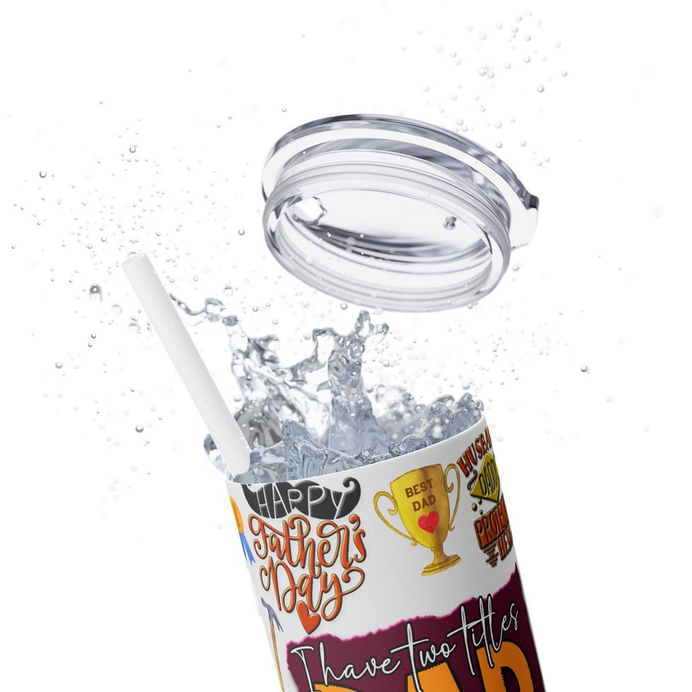 Thumbnail: Fathers Day Skinny 20oz. Tumbler with Straw -Dad Tumbler, Fathers Day Gift