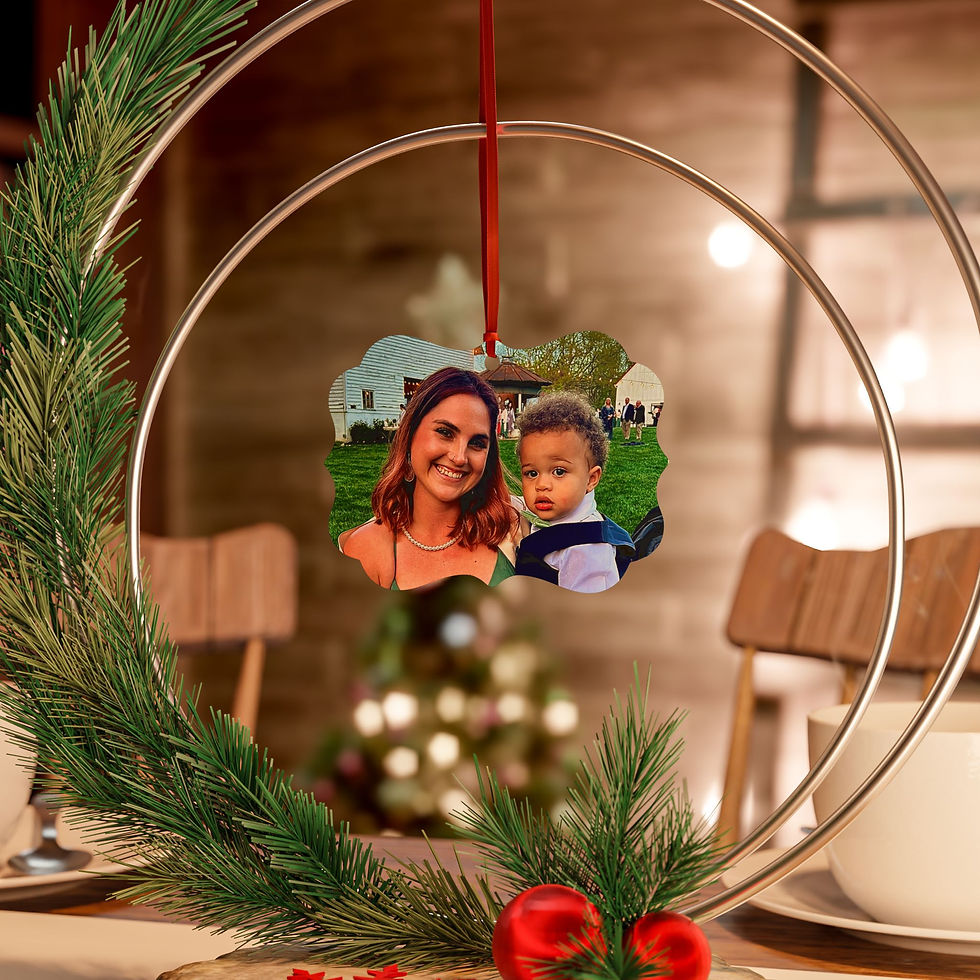 Thumbnail: Personalized Photo Aluminum Ornament — Custom Holiday Tree Decoration
