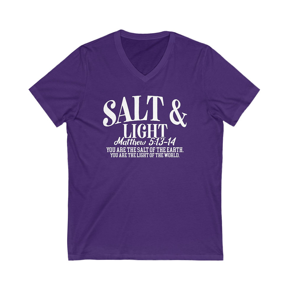Thumbnail: Salt of the Earth V-Neck- Spiritual Apparel,Christian Shirt, Inspirational Shirt