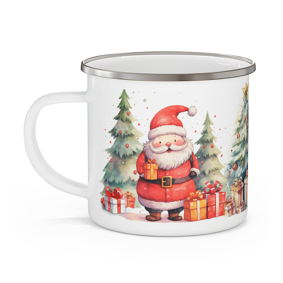 Thumbnail: Christmas Enamel Camping Mug-Children Christmas gift, Christmas Mug, Santa