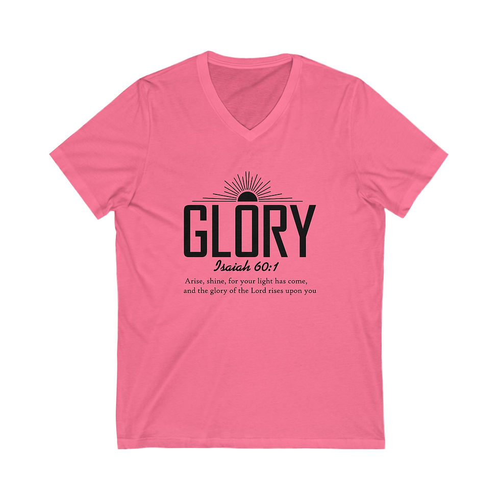Thumbnail: Glory V-Neck Christian Tee - Blessed Spiritual Apparel Shirt