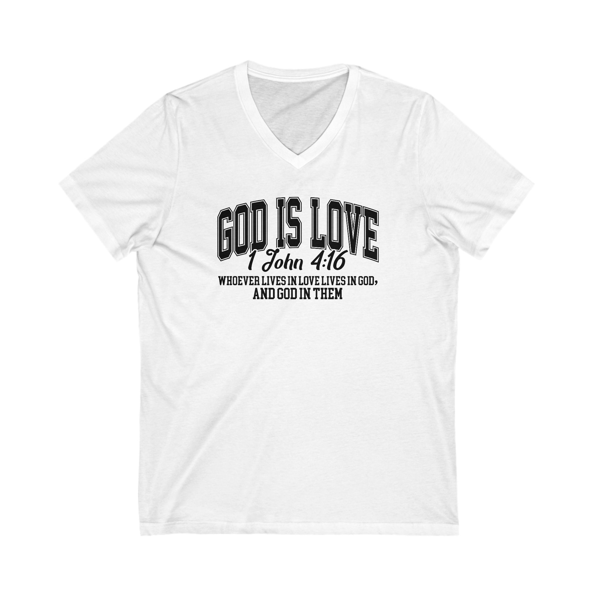 God Is Love V-Neck-Unisex Spiritual Apparel,Christian Shirt, Inspirational Shirt