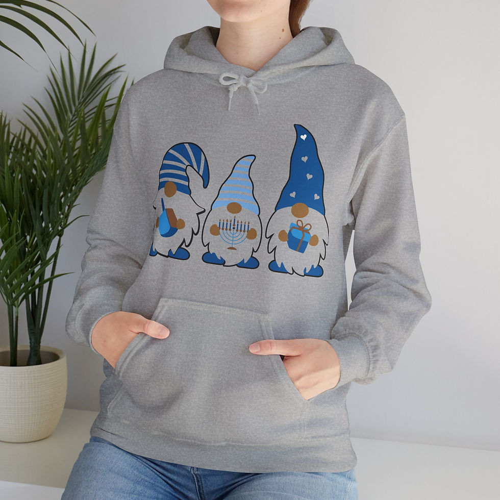 Thumbnail: Hanukkah Hoodie Sweatshirt - Unisex Heavy Blend- Hanukkah Gnomes