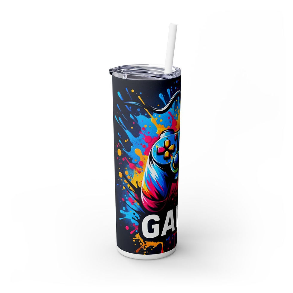 Thumbnail: Gamers Life 20oz.Tumbler with Straw-Gamer Tumbler,Gamer gift,Gamers life tumbler