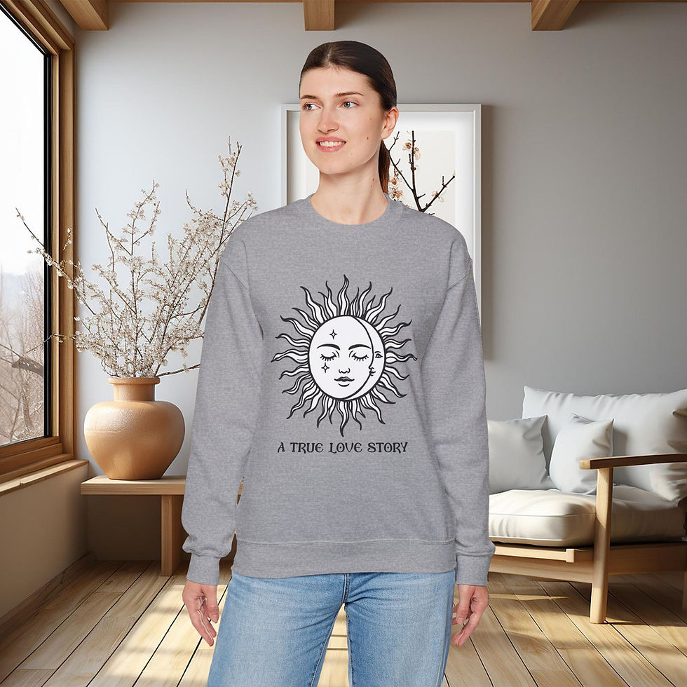 Thumbnail: Celestial Moon and Sun Sweatshirt-Moon Sun Stars