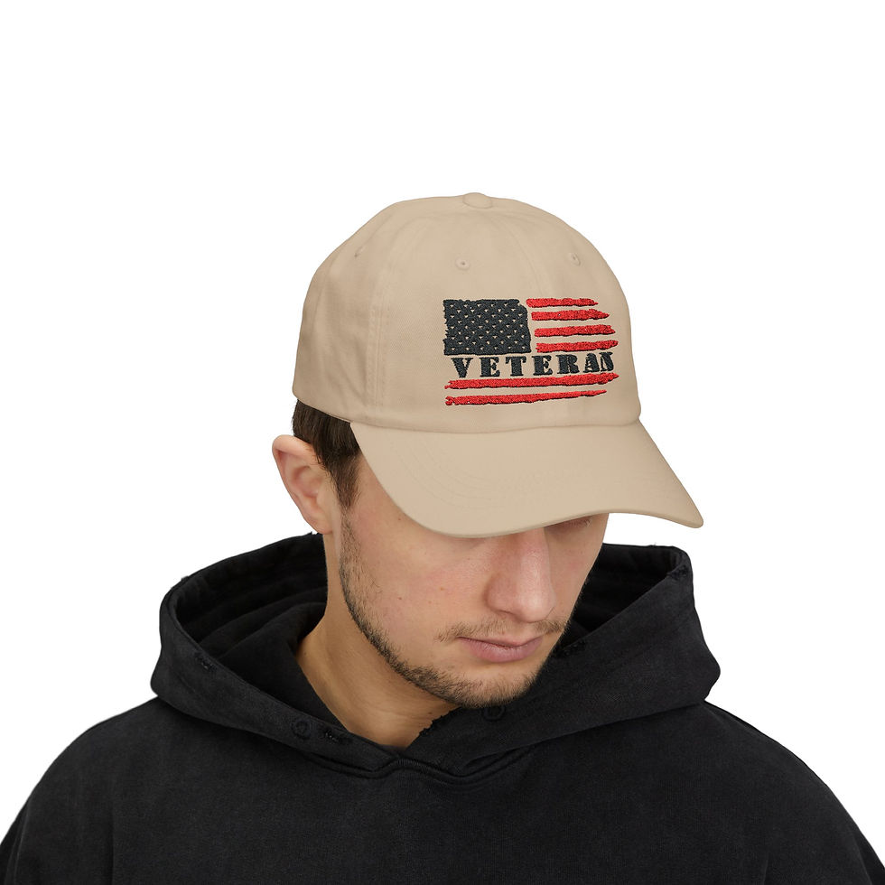 Thumbnail: Veteran Classic Dad Cap-USA Veteran, American Flag Hat, USA Hat, Veteran Hat