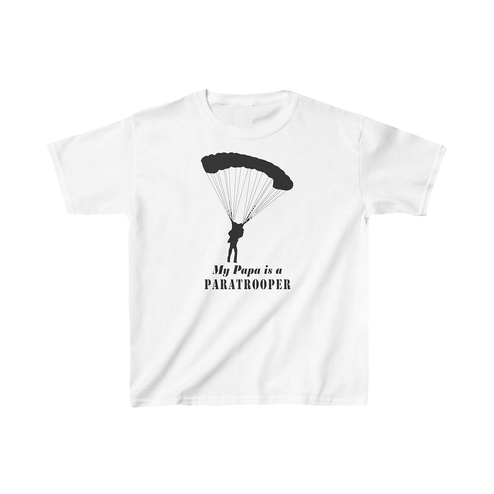 Thumbnail: My Papa is a Paratrooper-Airborne Kids Heavy Cotton Tee-Paratrooper shirt