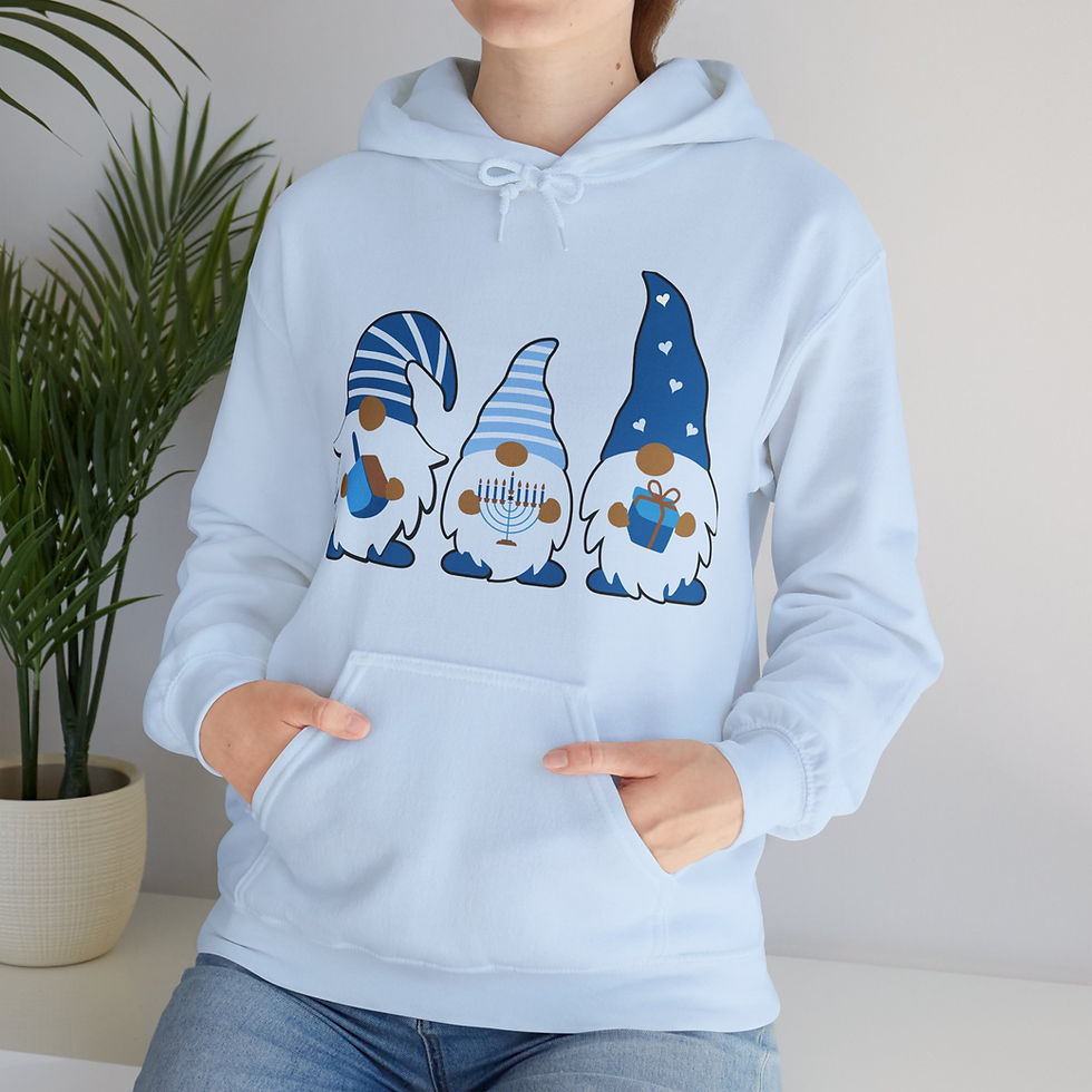 Thumbnail: Hanukkah Hoodie Sweatshirt - Unisex Heavy Blend- Hanukkah Gnomes