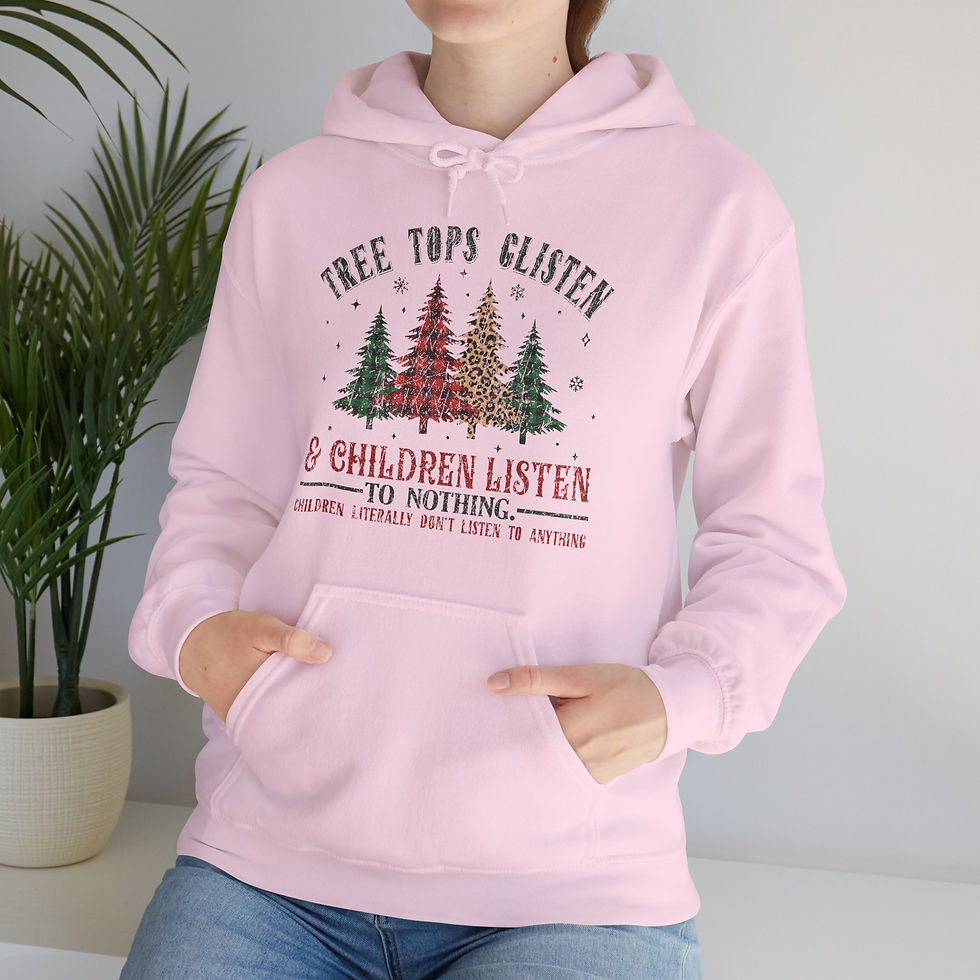 Thumbnail: Christmas Holiday Hoodie Sweatshirt-Unisex Heavy Blend, Treetops Glisten