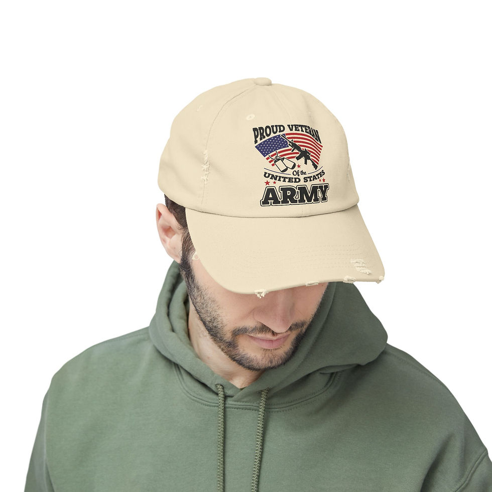 Thumbnail: Veteran Unisex Distressed Hat-USA Flag, United States Veteran, America