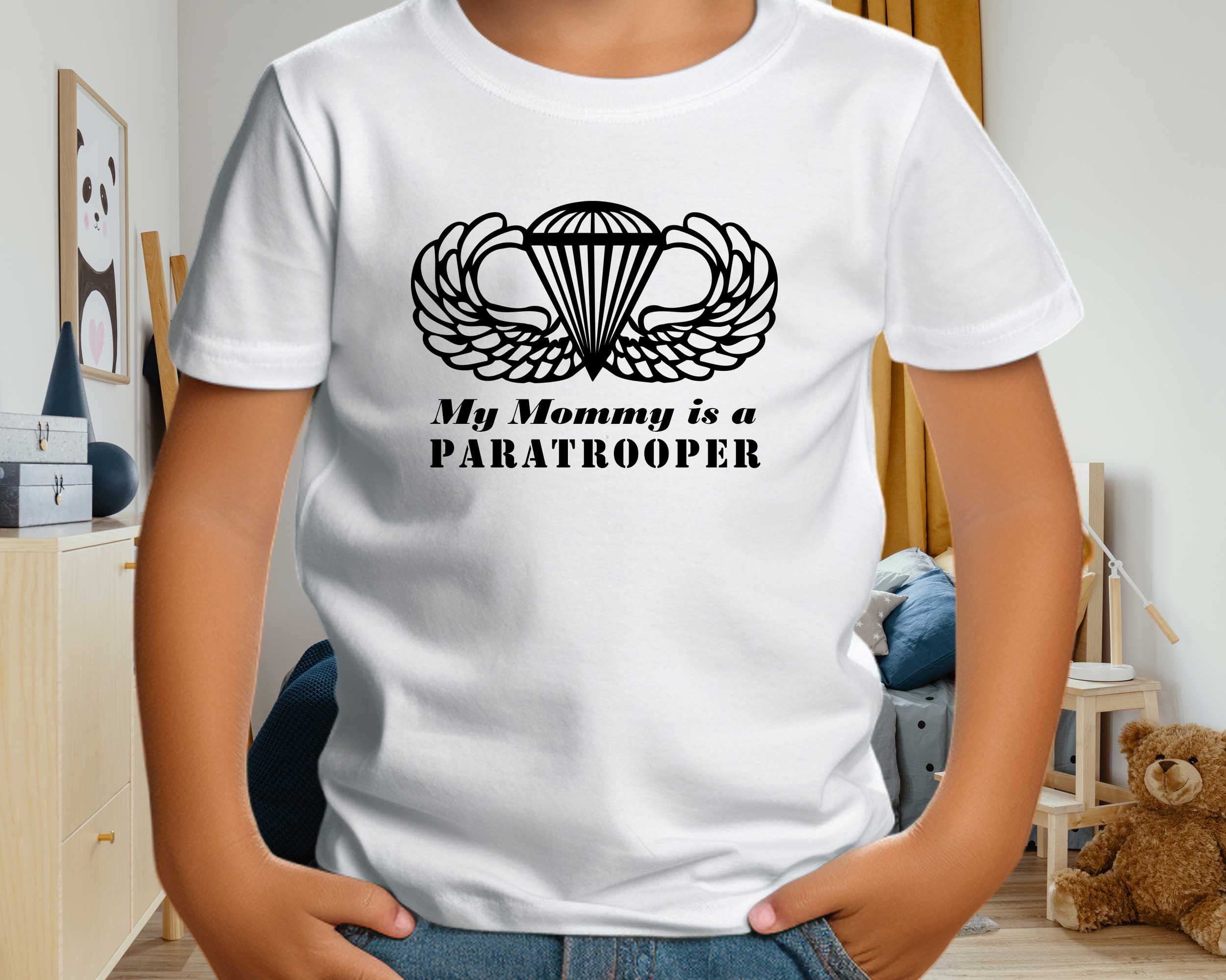 My Mommy is a Paratrooper-Airborne Kids Heavy Cotton Tee-Paratrooper shirt