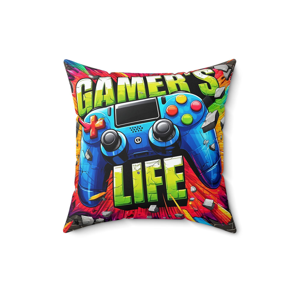 Thumbnail: Gamer Pillow-Decorative Pillow, Gamer Couch Pillow, Gamer Pillow, Gamers life
