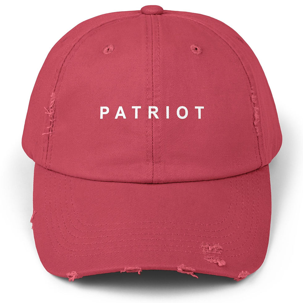 Printed Distressed Cap - Patriot Hat - Charie Kirk Patriot Hat